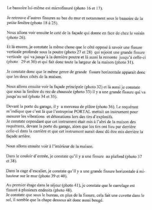 Extrait du constat d'huissier du 25 août