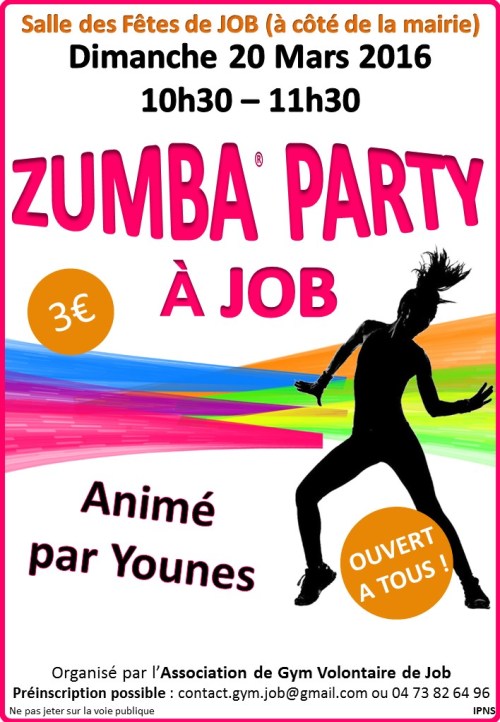 Affiche Zumba Party 20.03.2016
