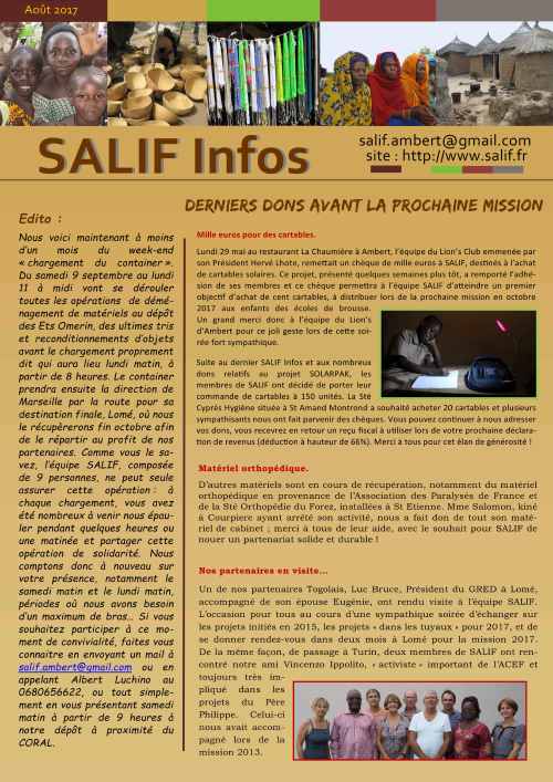 Salif infos août 2017