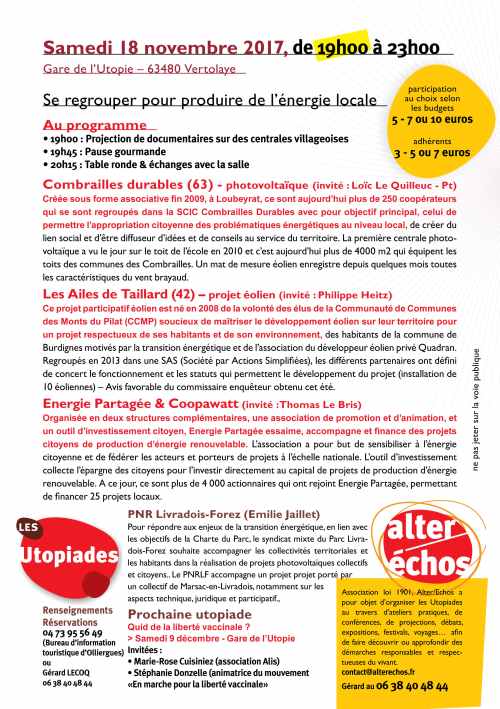 Flyer Utopiade n 57 - Produire de l'énergie en collectif (2)