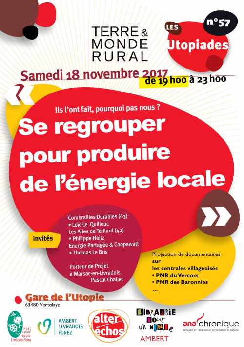 Flyer Utopiade n 57 - Produire de l'énergie en collectif