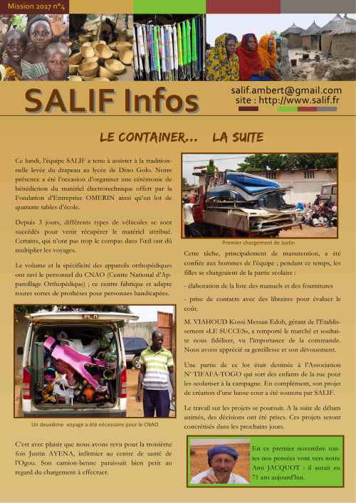 SALIF Infos N°4 mission 2017